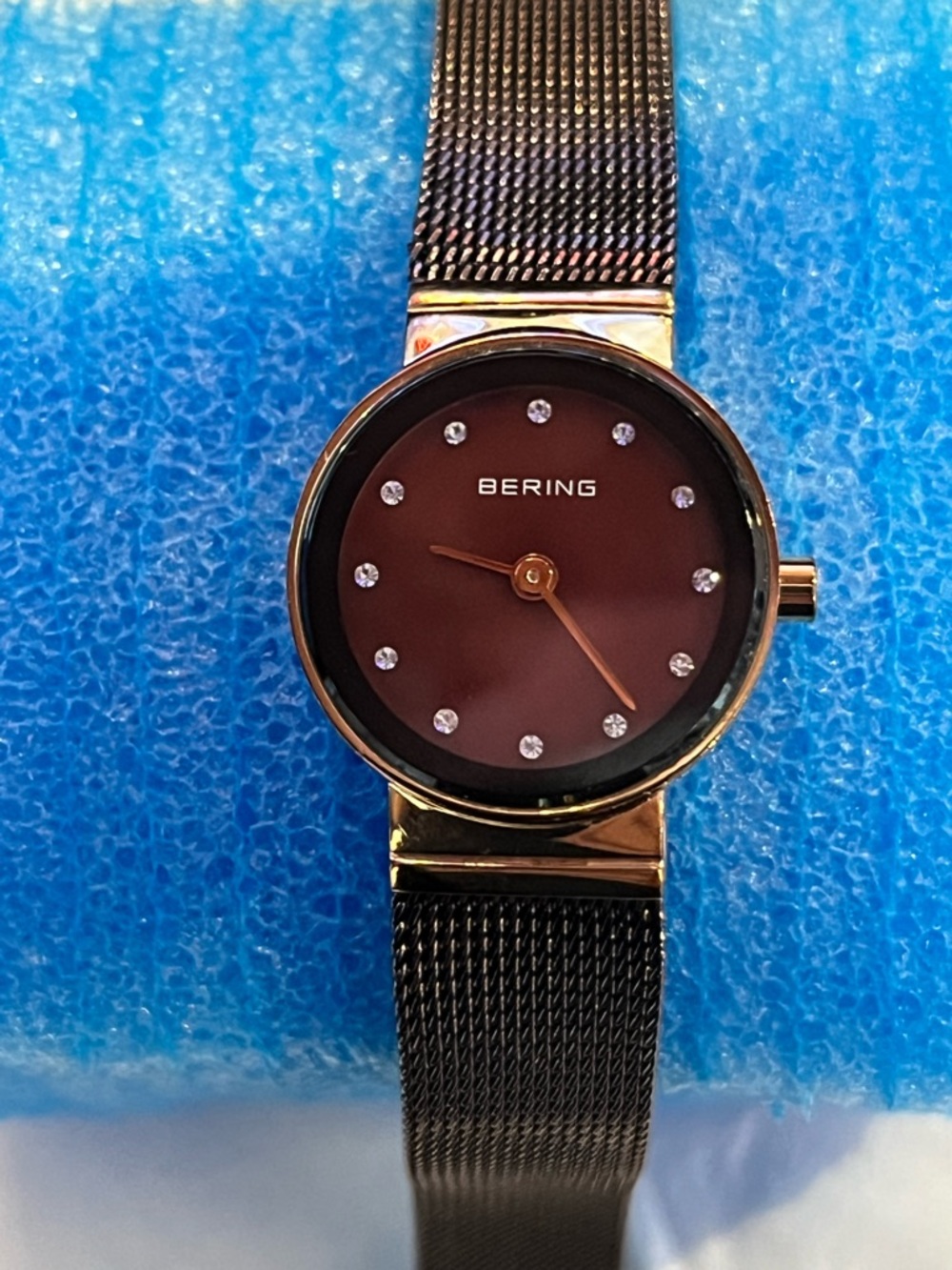 Bering 10124-265 Classic Stainless Steel Brown Milanese Mesh Watch 24mm